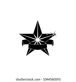 star with ribbon icon. Element of stars icon. Premium quality graphic design. Signs and symbols collection icon for websites, web design, mobile app on white background