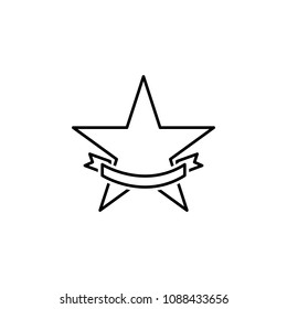star with ribbon icon. Element of success and awards for mobile concept and web apps. Detailed star with ribbon icon can be used for web and mobile. Premium icon on white background