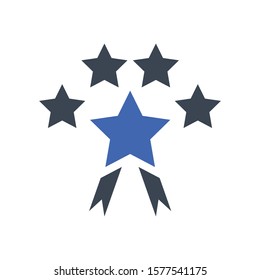 Star Ribbon Icon, Vector graphics