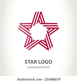 Star ribbon logo. Vector Corporate logotype template