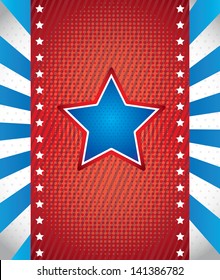 star ribbon over flag background vector illustration