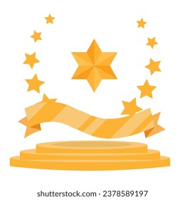 star and ribbon trophy vector isolated