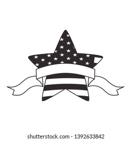 star and ribbon with united states of america flag