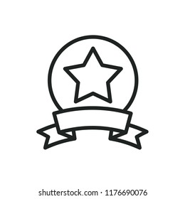 star ribbon vector icon