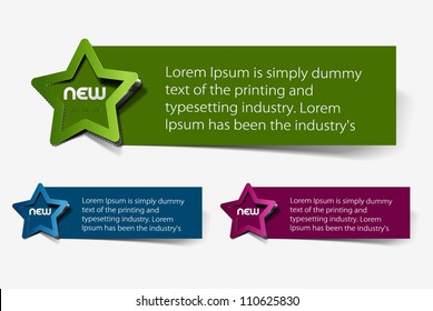 star ribbon web icons, template, label design.