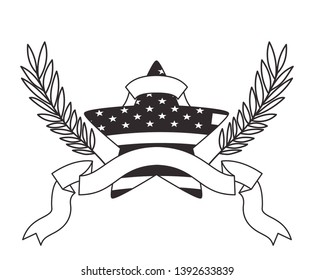 star and ribbon wreath with united states of america flag