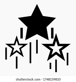 Star Rise. Fireworks. Congratulations. Nomination Presentation. Presentation of a star. Vector icon.