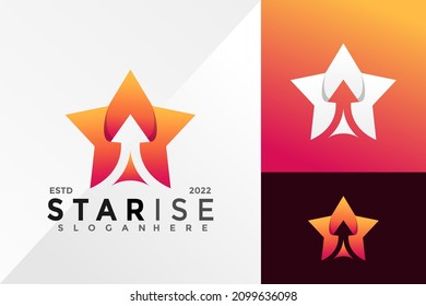 Star Rise Up Logo Design Vector Illustration Template