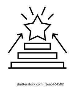 Star rising line icon, concept sign, outline vector illustration, linear symbol.
