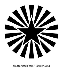 star with rising sun symbol isolated on white background