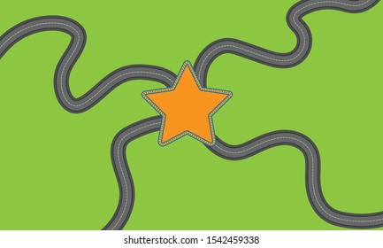 star and road graphics design