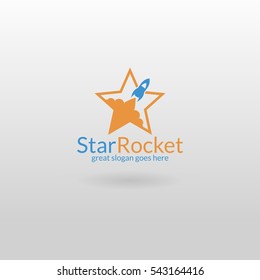 Star rocket. Rocket logo template 