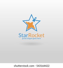 Star rocket. Rocket logo template 