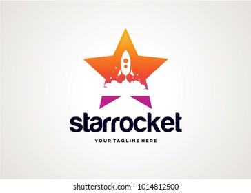 Star Rocket Logo Template Design Vector, Emblem, Design Concept, Creative Symbol