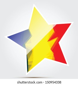 star with Romania flag