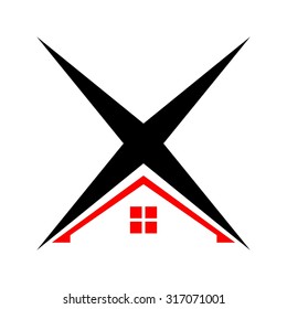 star roof logo vector. realty logo. home logo.