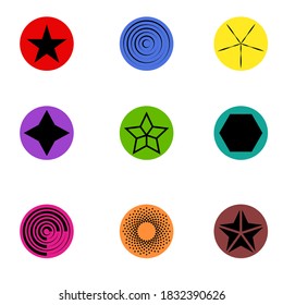 logotipo de icono de patrón de color de estrella redonda
