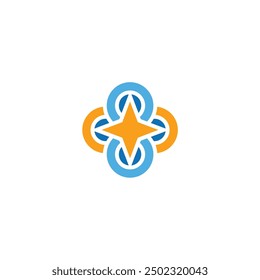 Star and round decorative logo design