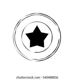 Star in round emblem icon vector illustration graphic
