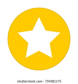 star, round flat icon