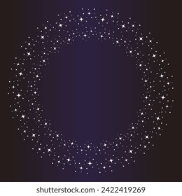 marco redondo de estrella con espacio para texto. marco de espacio. marco de cielo estrellado