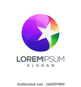 star round inspiration gradient logo design