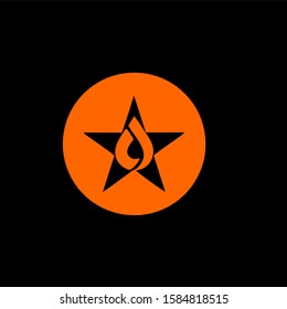 star in round simple logo template