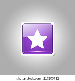 Star Rounded Corner Square Vector Purple Web Icon Button