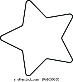 star with rounded ends in doodle style contour denim stitching. Cute star for postcards and prints