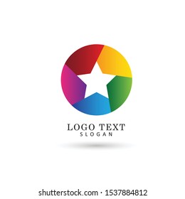 Star in Rounded Shape Logo. Vector & Icon Vector Template.
