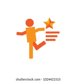 Star Run Logo Icon Design