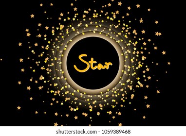 Star scatter glitter confetti brush frame banner template astronomy celebration party concept abstract background texture vector illustration