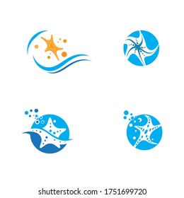 Star sea vector icon illustration design template