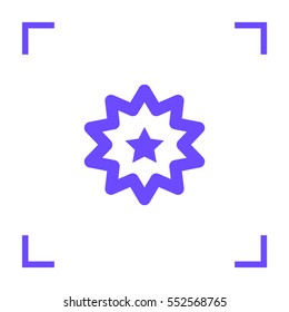 Star seal isolated minimal single flat linear icon for application and info-graphic. Badge line vector for websites and mobile minimalistic design.