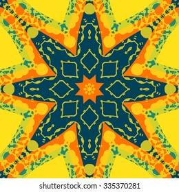 Star Seamless abstract background with round lace pattern. Retro Ornate Mandala Background for greeting card, Brochure, Card or Invitation with Islamic, Arabic, Indian, Ottoman, Asian motifs.