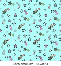 Star seamless background. Abstract pattern for card, wallpaper, album, scrapbook, holiday wrapping paper, textile fabric, garment, t-shirt design etc.