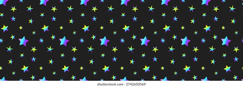Star seamless background with pattern rainbow print and party sleep abstract. Cute pink with bright gradient hero and summer happy workshop. Page holographic star with holiday illusion.