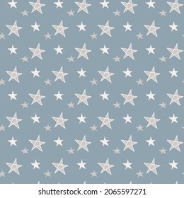 Star seamless background. Winter seamless pattern. Vector illustration