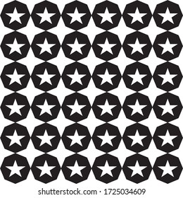 Star Seamless geometric pattern. Black and white abstract background pattern design. Vector illustration.