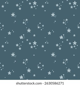 Star seamless pattern. Adorable celestial hand drawn vector design in flat style