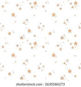 Star seamless pattern. Adorable celestial hand drawn vector design in flat style