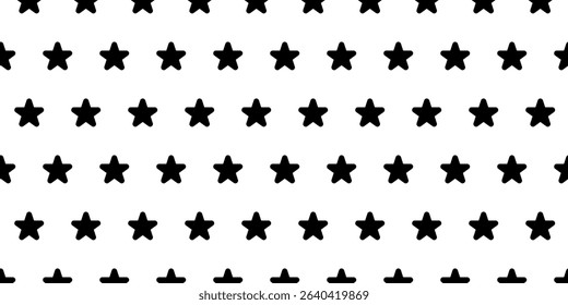 Star seamless pattern background illustration. Black stars in a row.