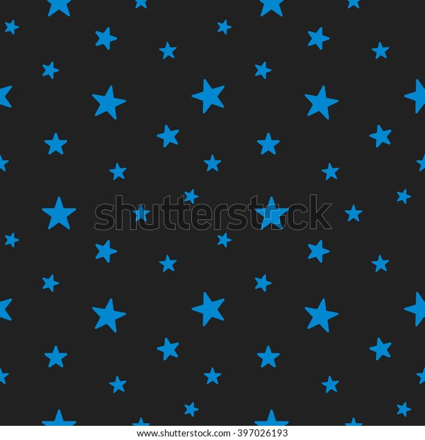 Star Seamless Pattern Cute Blue Stars Stock Vector Royalty Free