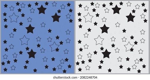  Patrón impecable de estrellas. Los niños pequeños adorables empiezan un patrón impecable. Mano sin mar con estrellas. Fondo estelar. Moda de los bebés.