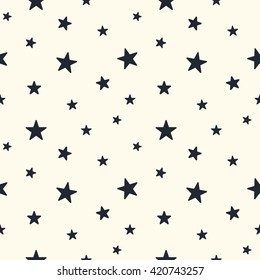 Star Seamless Pattern. Cute Kids Star Seamless Pattern. Seamless Patter With Stars. Star Background. Babies Fashion. Vector Illustration, Eps 10