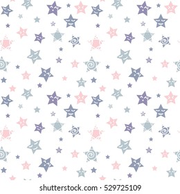 Star seamless pattern. Cute kids star seamless pattern. Seamless patter with stars. Star background. Babies fashion. Vector illustration