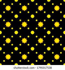star seamless pattern cute on black background, star shape geometric and repeat pattern