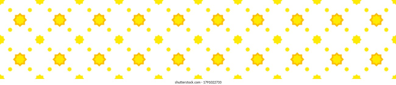 star seamless pattern cute on white long strip background, star shape geometric and repeat pattern