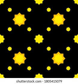 star seamless pattern cute on black background, star shape geometric and repeat pattern