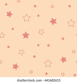 Star seamless pattern. Cute red stars. Baby Shower background. Babies Fashion. Vector illustration